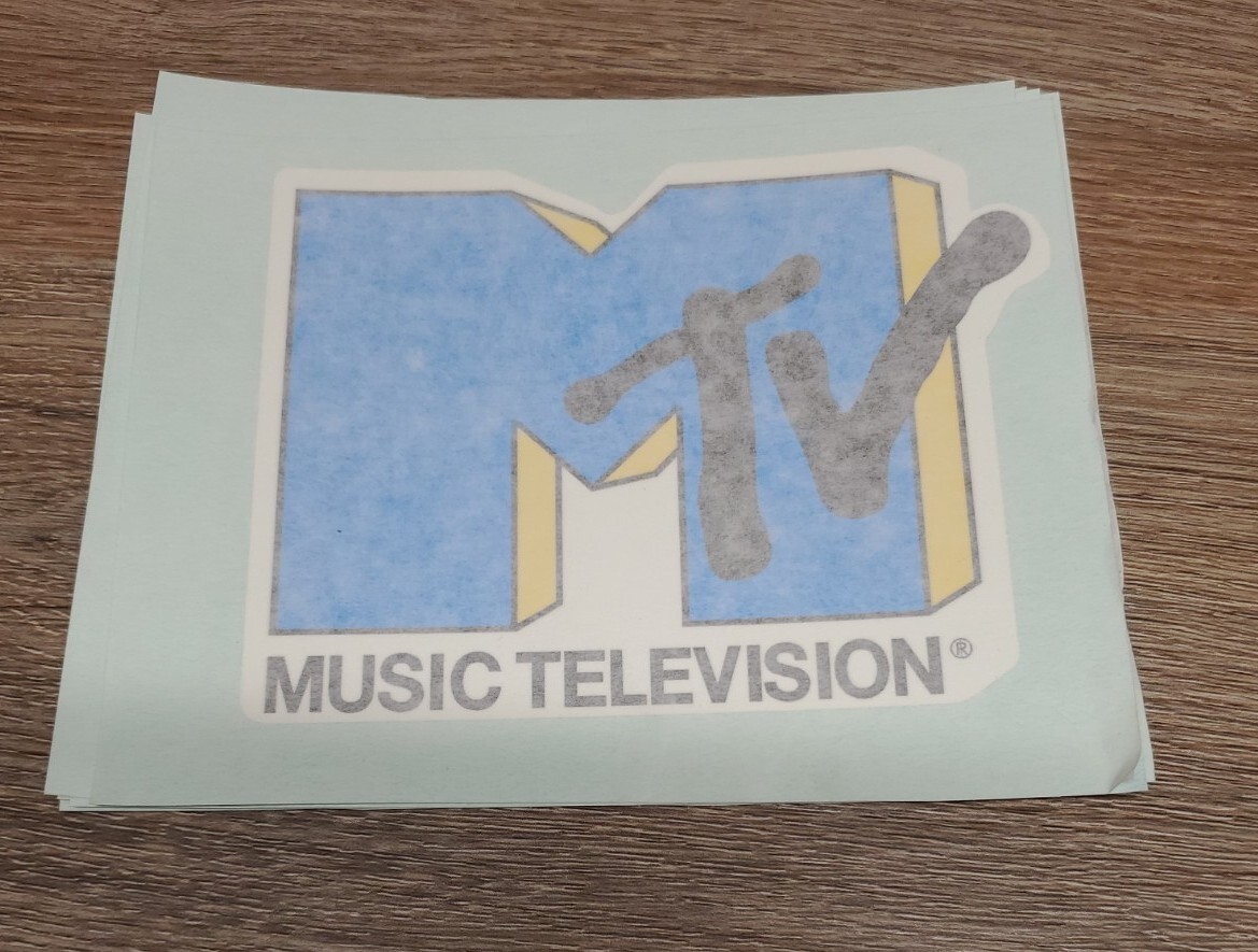 New MTV Vinyl Sticker Music Television 80's 90's 4" X 5.25" Blue/Yellow