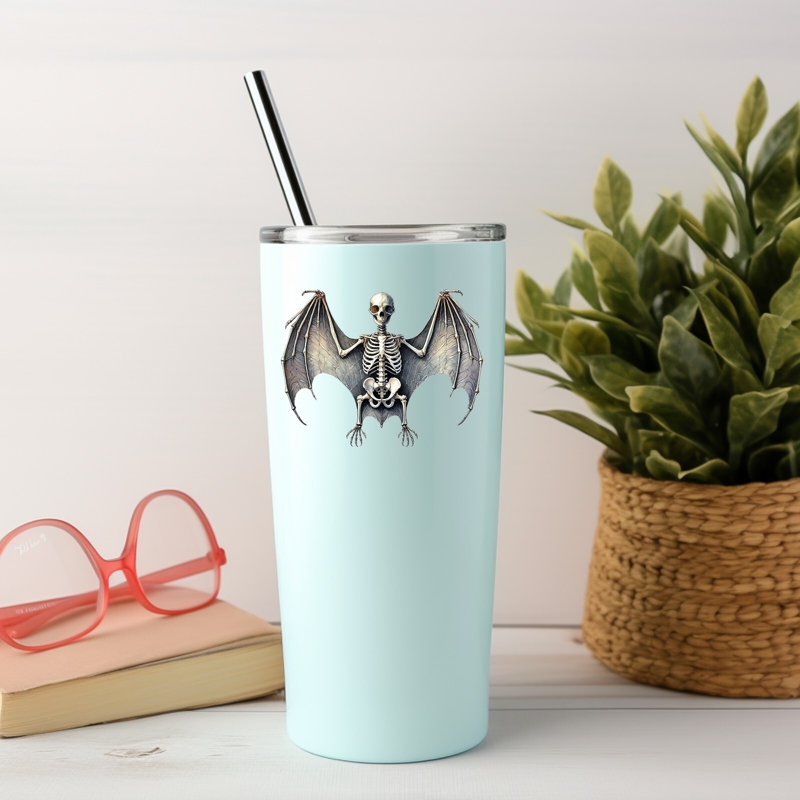 Bat Skeleton UV DTF Transparent Sticker / Decal