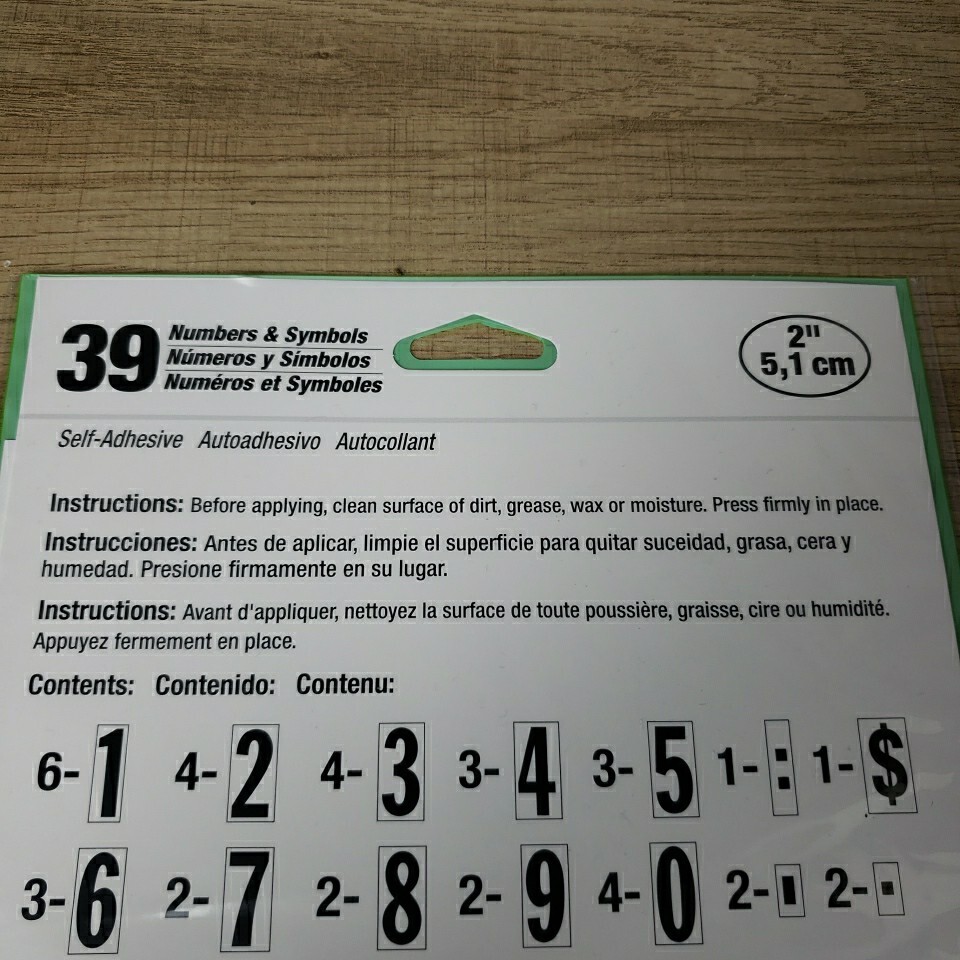 Hy-Ko Products MM-7N Self Adhesive Vinyl Numbers 2" High Black & White 39 Pieces