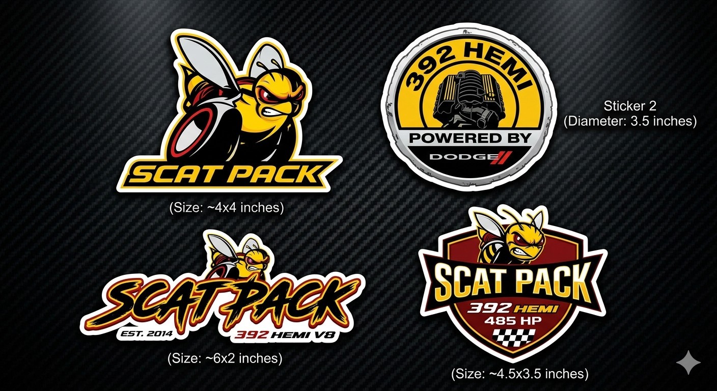 4 Scat Pack Decal Stickers Phone Laptop