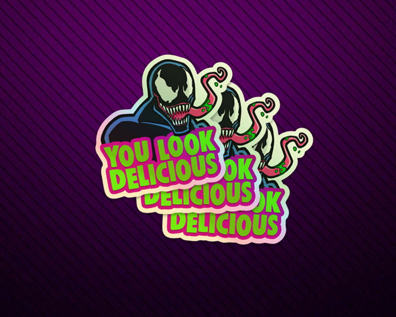 Venom Holographic Metallic Sticker Marvel Spider-Man Car Laptop Skateboard Decal