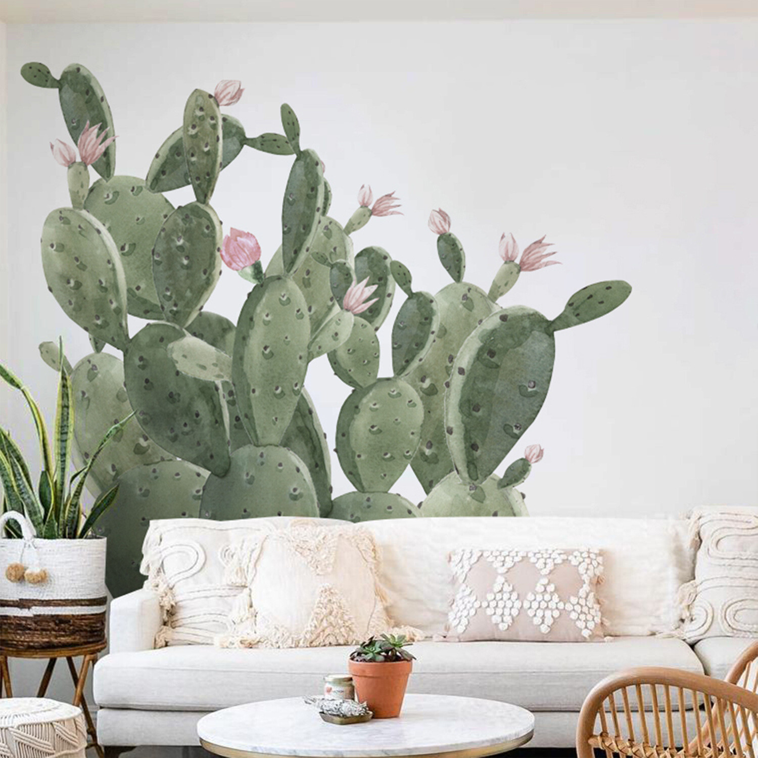 Self Adhesive Giant Prickly Pear Cactus Wall Stickers 93.70" x 92.52"