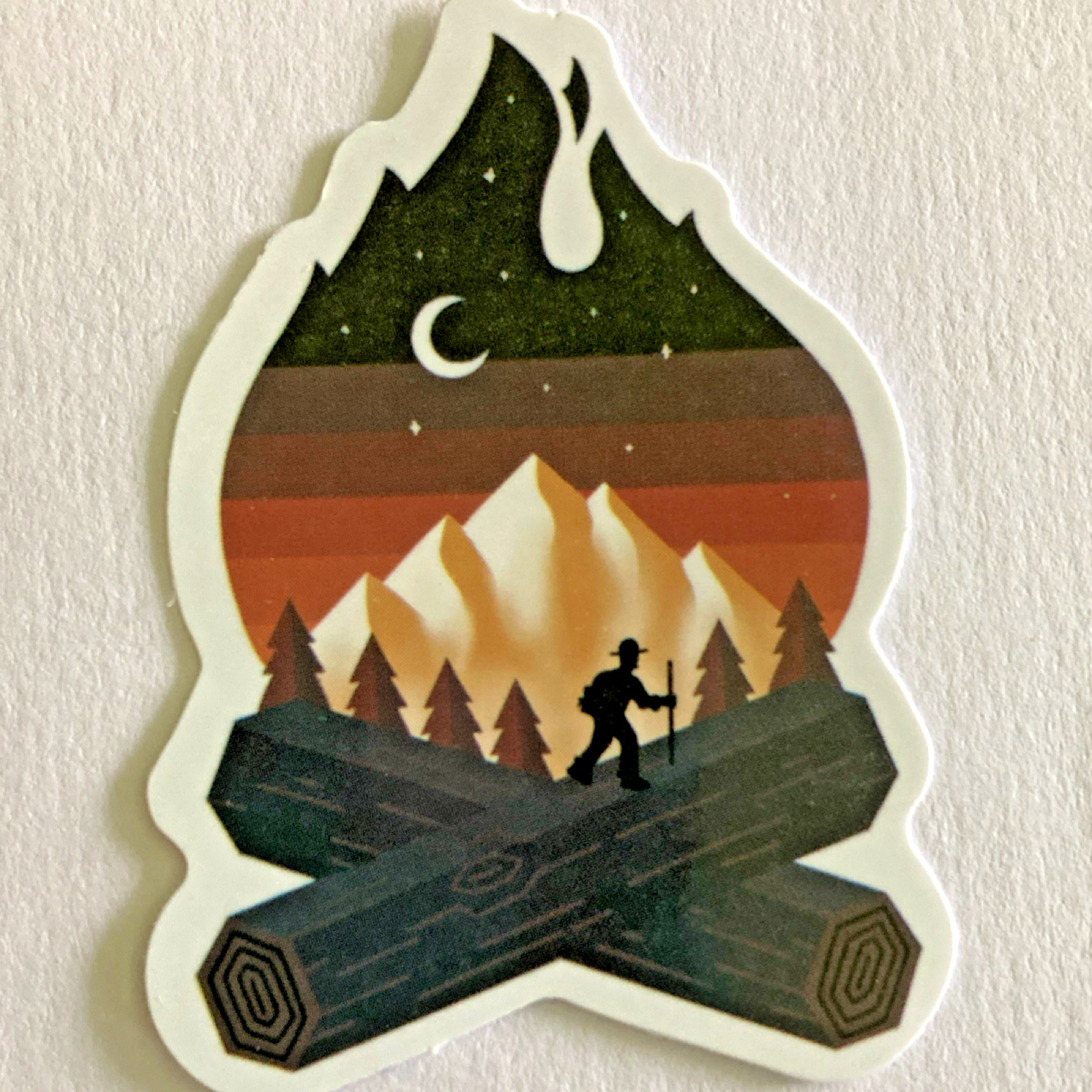 7 Camping & Outdoors Multicolor Vinyl Stickers Set, Moose, Tent, Water Resistant