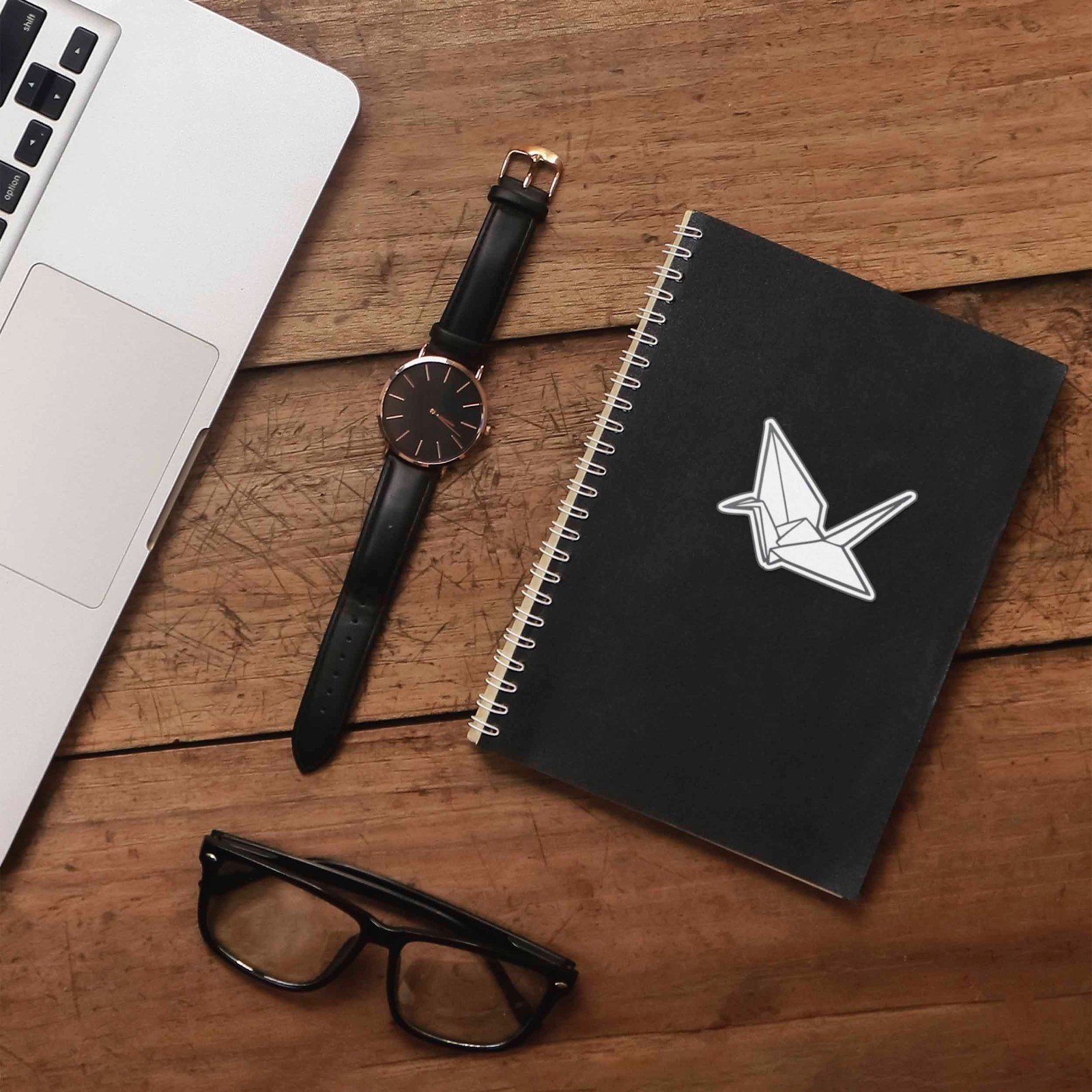 Origami Paper Crane Sticker – Cute Aesthetic Decal for Laptop & Water Bottle