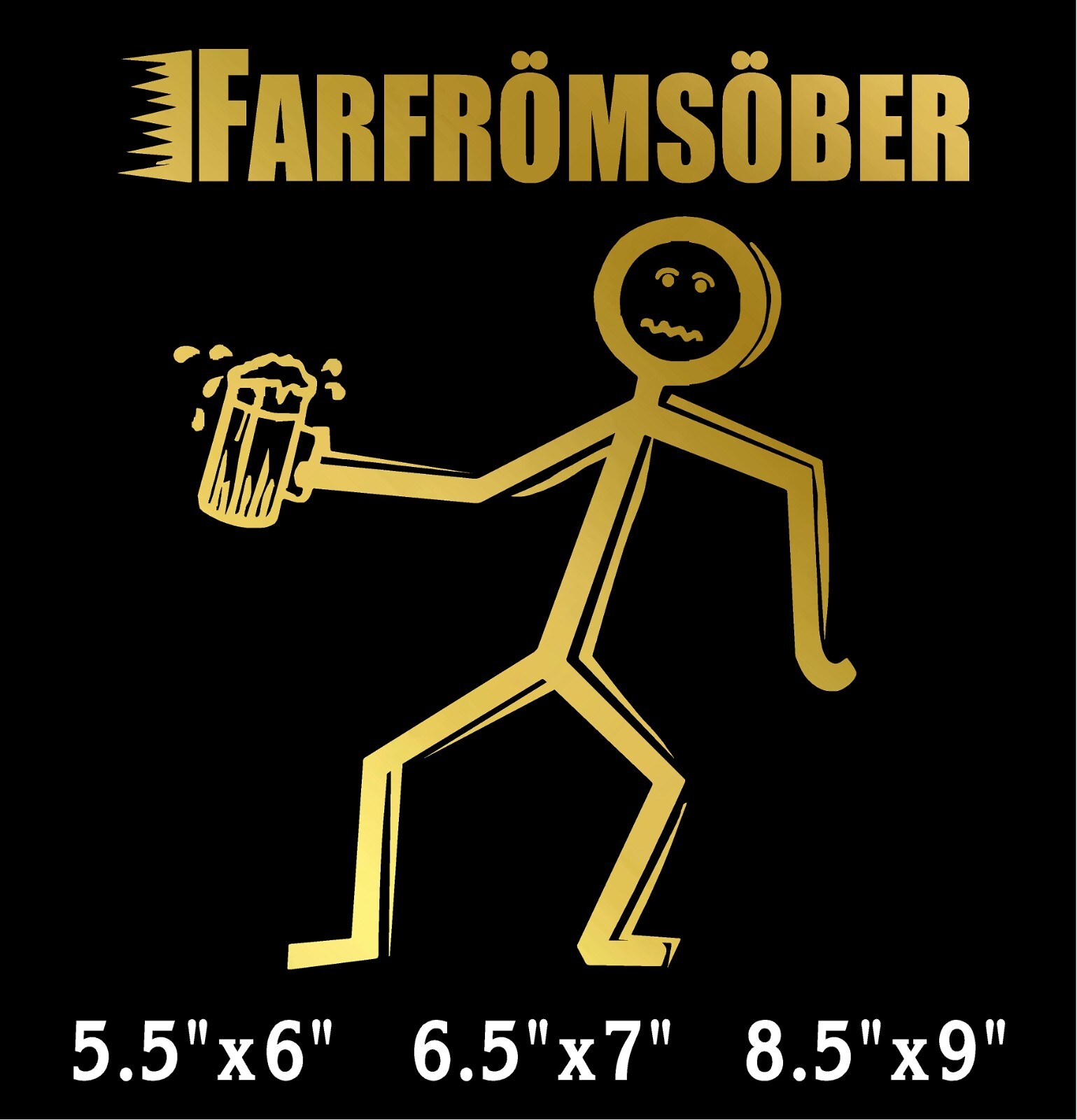 FarfromSober Decal Stick Person Drunk funny window vinyl sticker