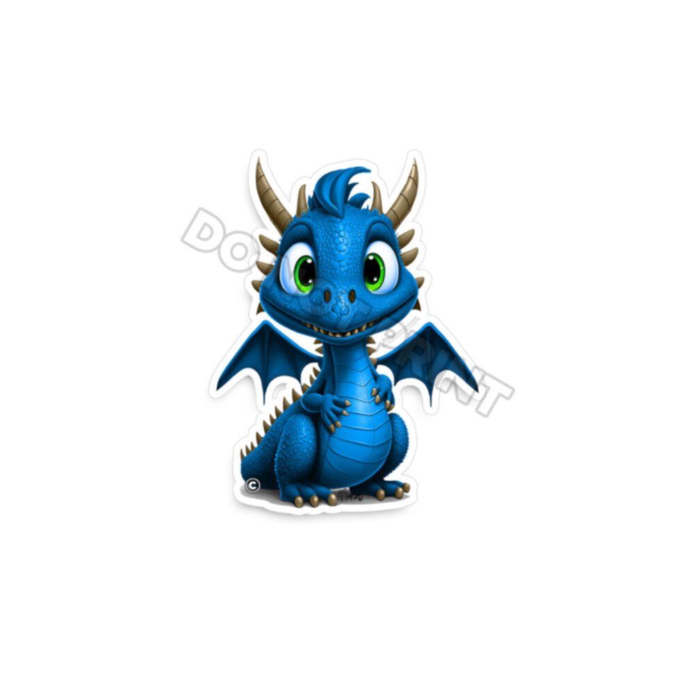 Cute BLUE Baby Dragon Fantasy Adorable Decal Car Bumper Vinyl Sticker M33034 2pk