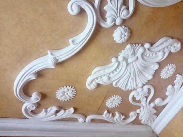 Stuckecke Stuckdecke Plaster of Paris Plaster Alabaster Gipsstuck Handgefertigt