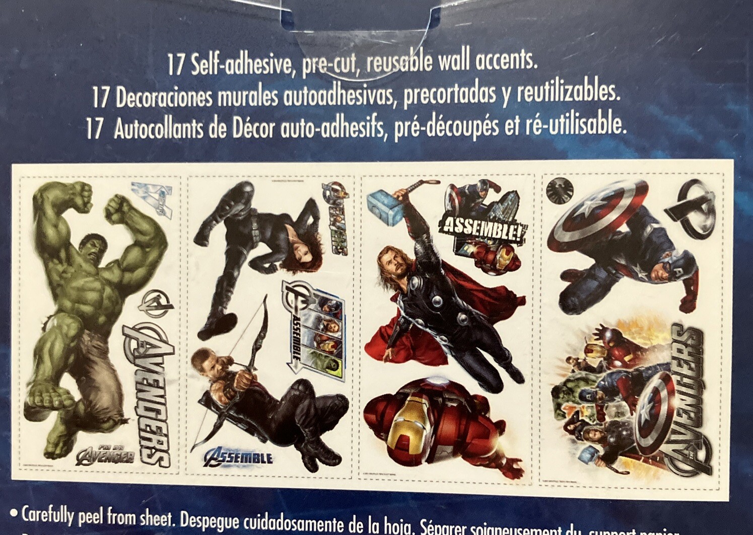 Marvel Avengers  Peel & Stick Wall Decals Removable Repositional, Sealed New