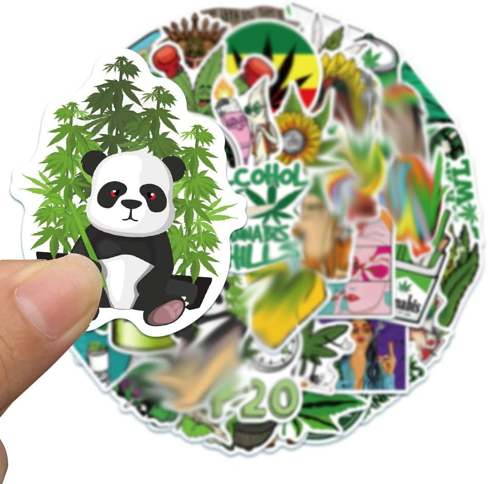200 PCS Vinyl Waterproof Weed Stickers Aesthetic for Adults – Cool Funny DIY