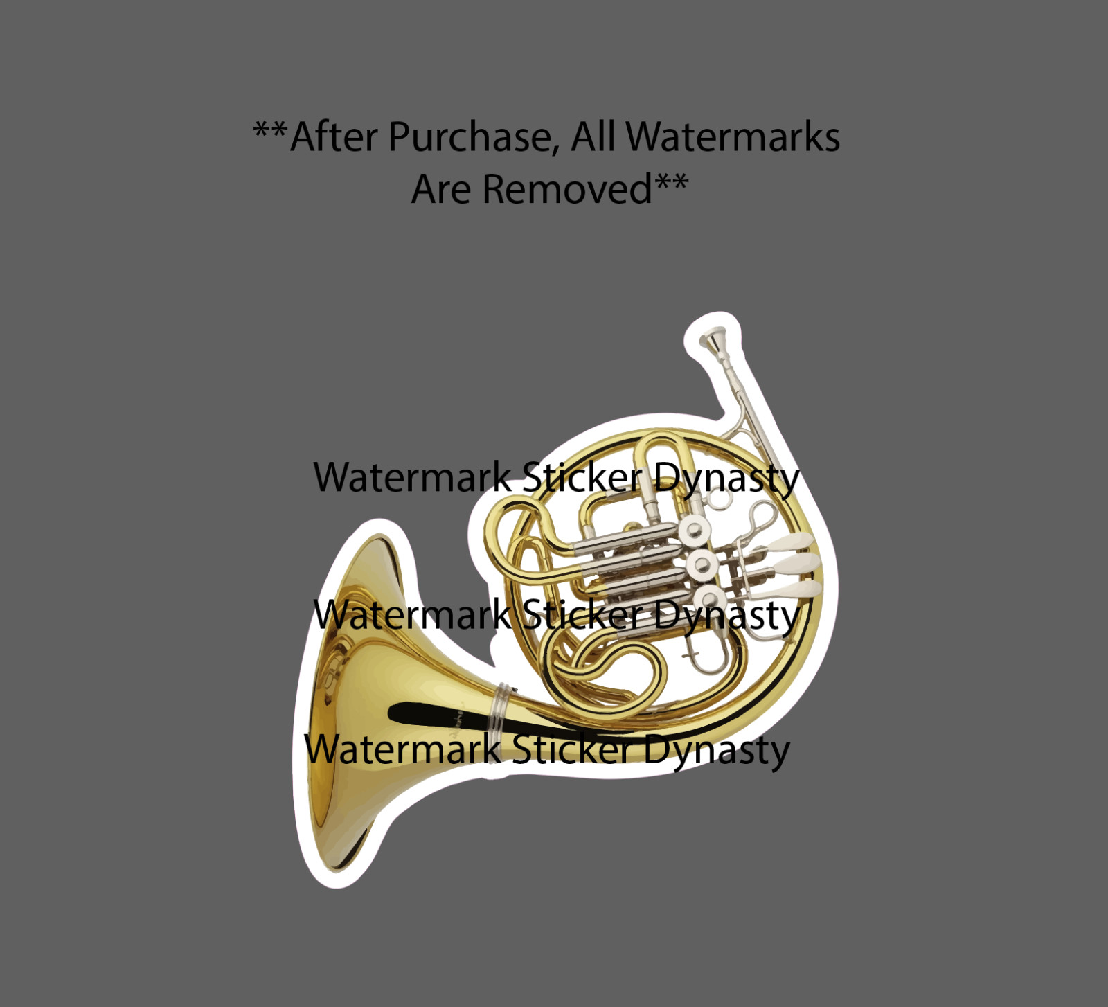 French Horn Sticker Waterproof Decal Music Band Instrument Gift NEW