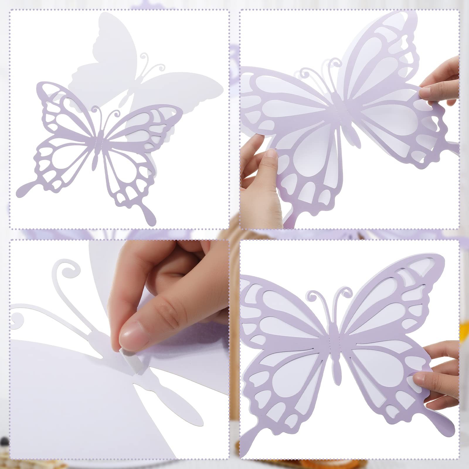 12 Pcs 3D Large Butterfly Party Decoration 12 Inch 10 Inch Big Butterfly Cent…