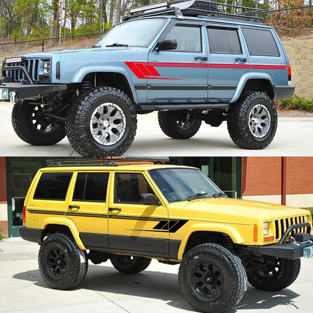 Aftermarket Jeep Cherokee XJ Retro Hockey Stick Racing Side Stripe Decal – Body
