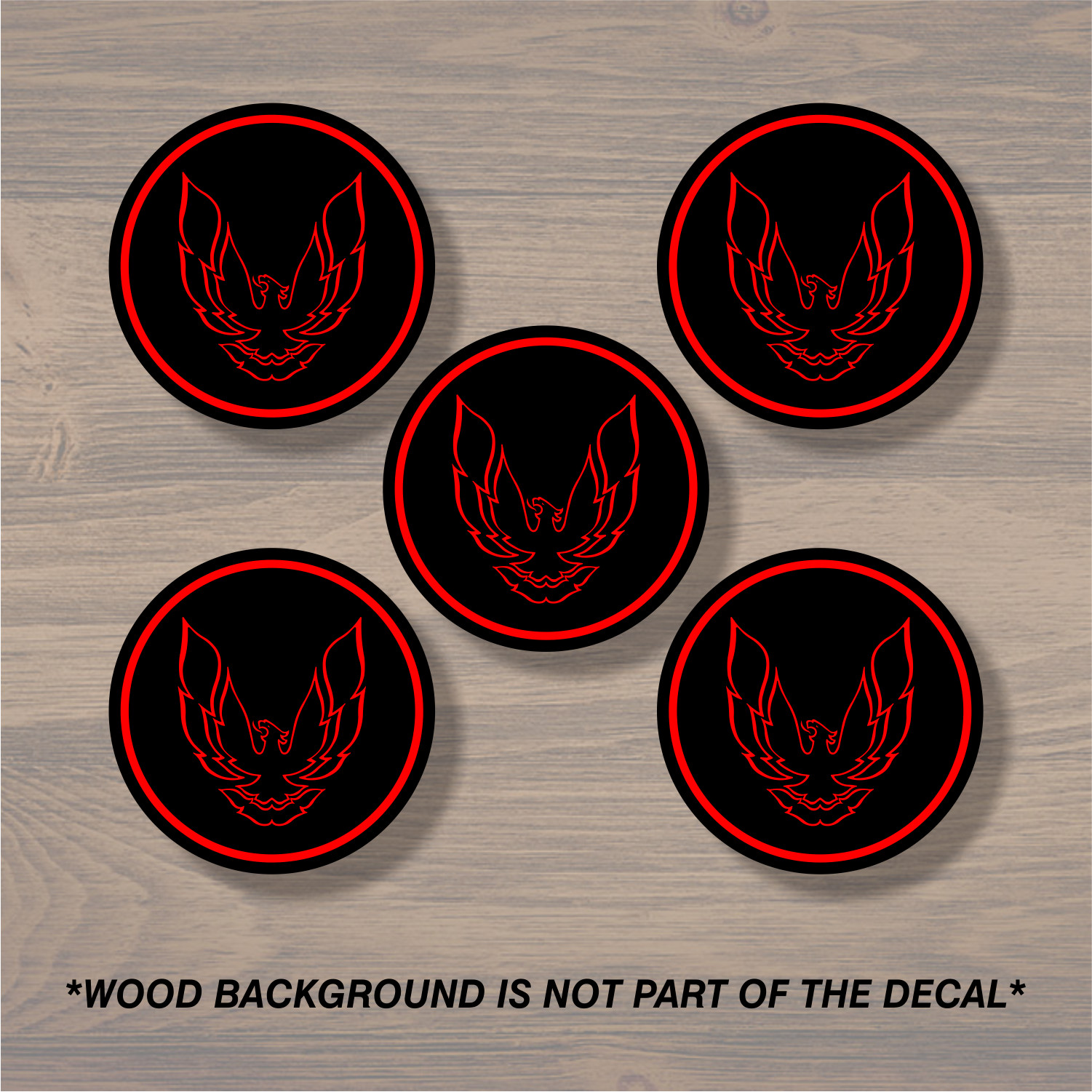 Vinyl Decal Sticker Overlays Fits Pontiac Trans Am Firebird Wheel Center Cap x5