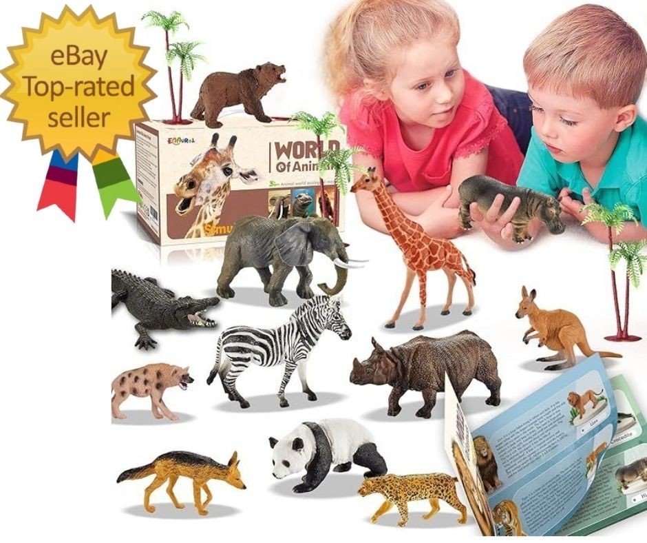 31 Pcs Safari Animals Figures Including 24 Realistic Jungle Playset Toys Zoo Ani