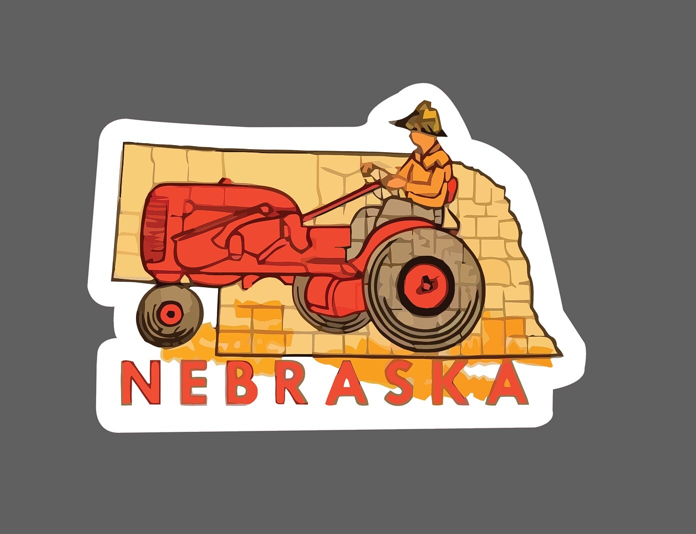 Nebraska Sticker Tractor Farm Waterproof – Buy Any 4 For $1.75 Each Storewide!
