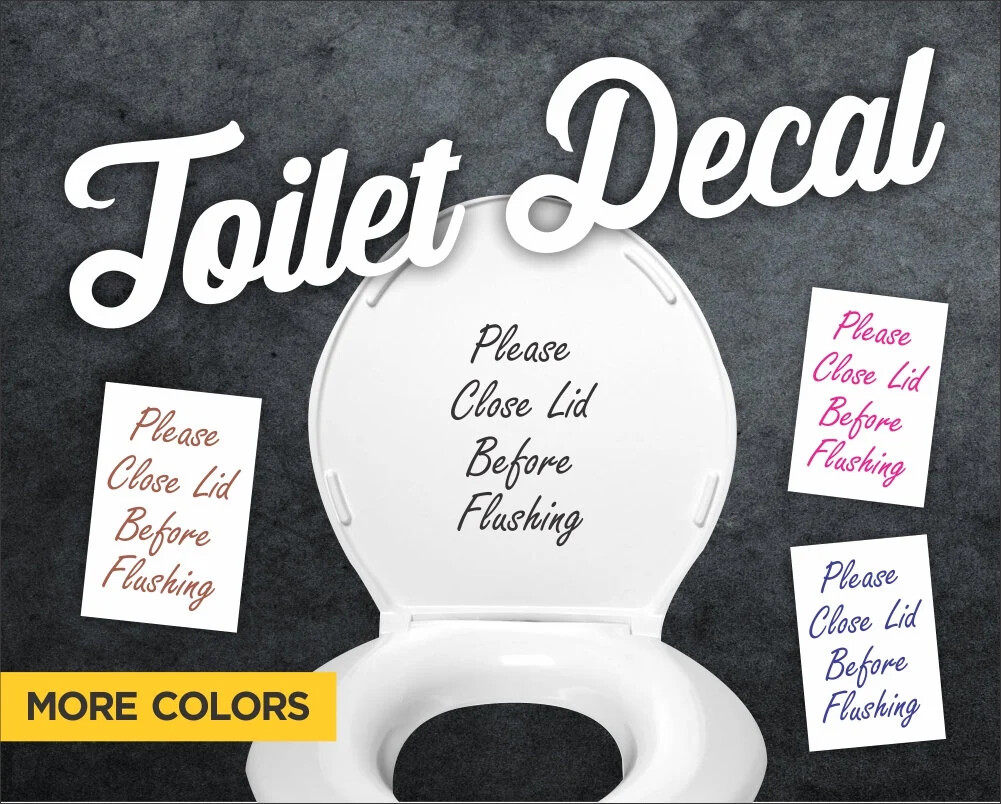 Close the lid decal sign – Bathroom Toilet Decal – Toilet Decal – Bathroom Decal