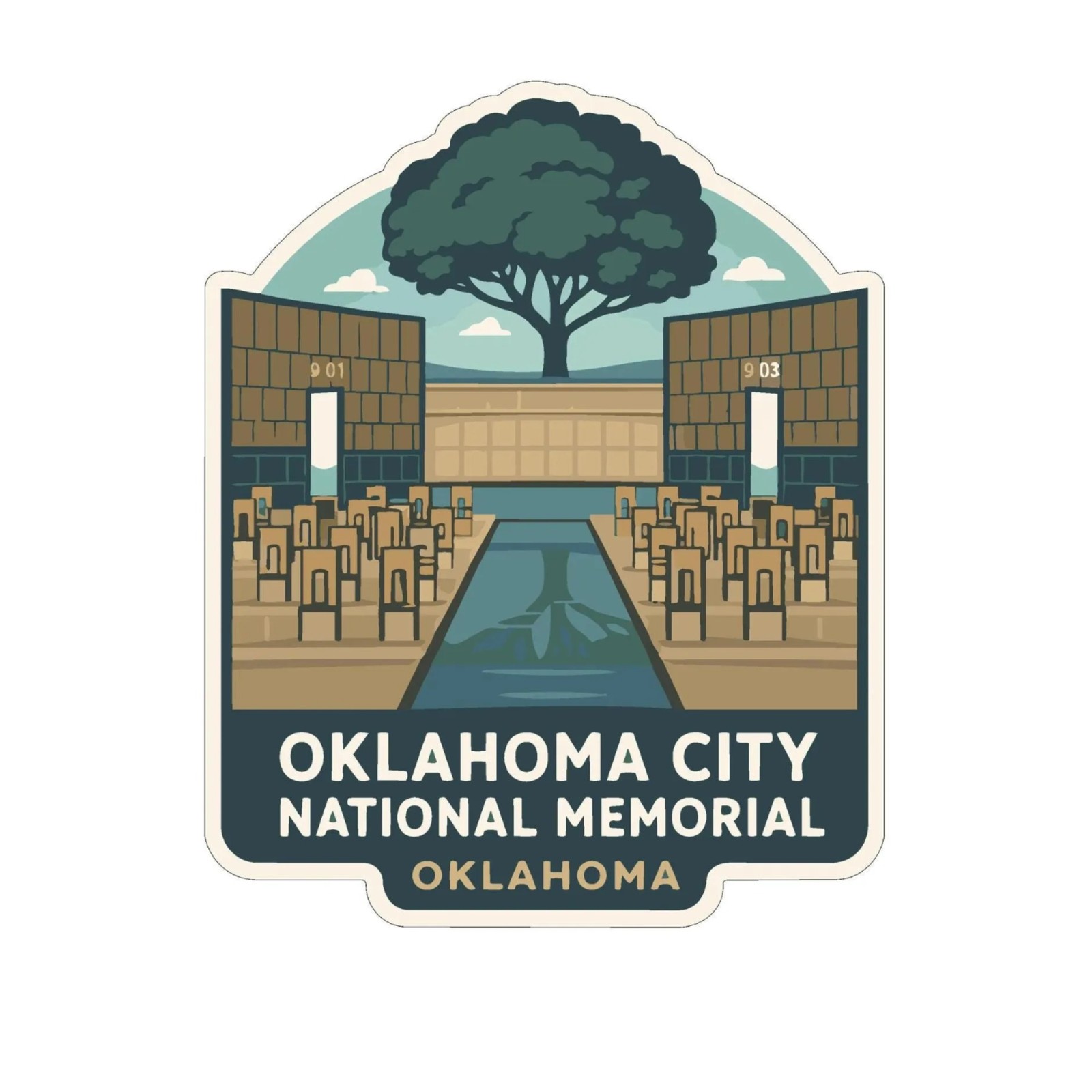 Oklahoma City National Memorial Sticker Decal Vinyl Die-Cut US National Monument