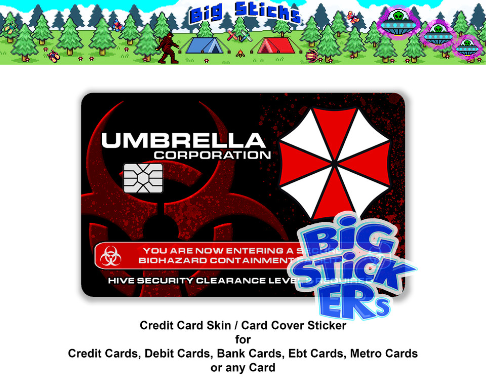 Evill Residents Umbrella Corp Credit Card Skin Cover SMART ATM Sticker Wrap