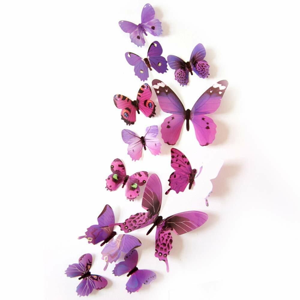 Multi color 3D Butterfly 12 Pieces Beautiful Wall stickers Sweet Home