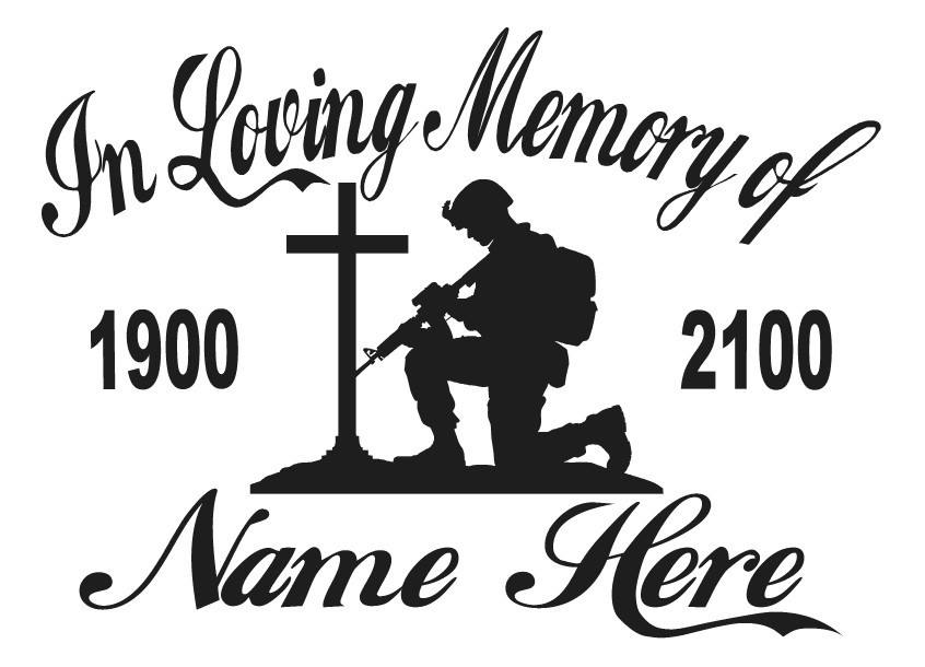 In Loving Memory Of – Military Armed Forces Sticker Decal Memorial Personalize 2
