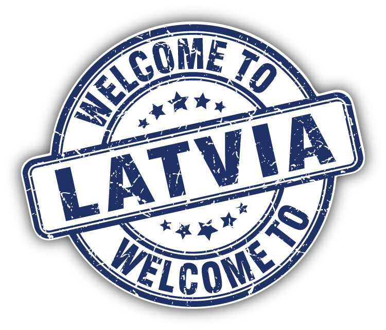 Latvia Grunge Welcome Travel Stamp Car Bumper Sticker Decal