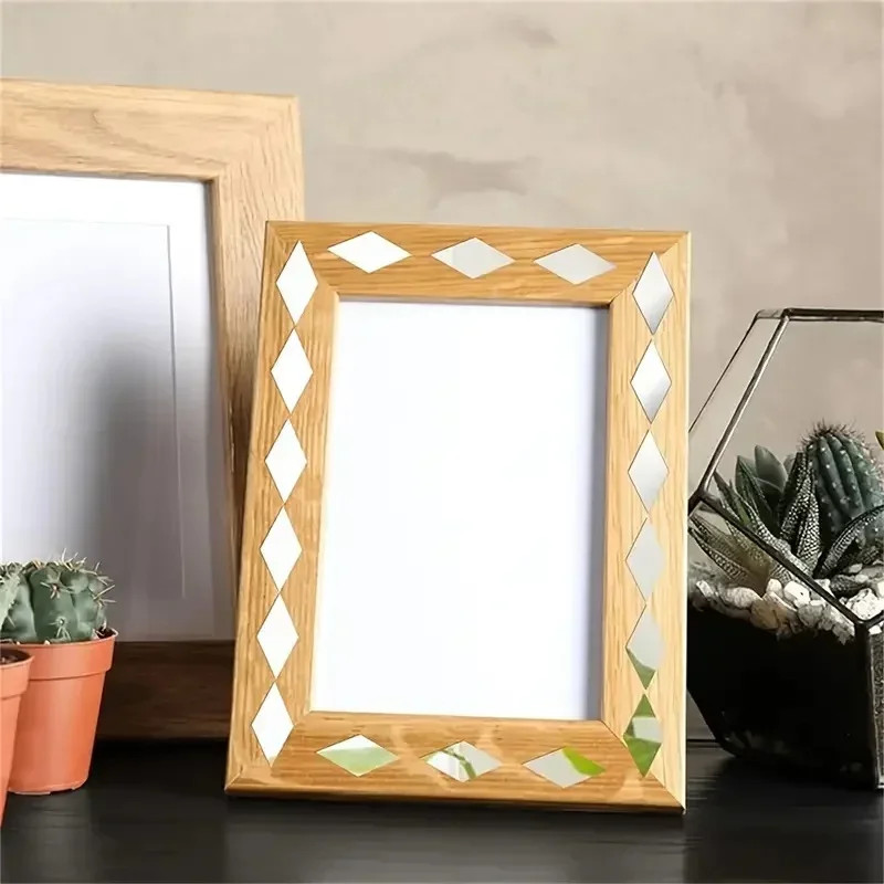 Self-adhesive Mirror Mosaic 100pcs of Acrylic Circular Heart-shaped Diamond Home