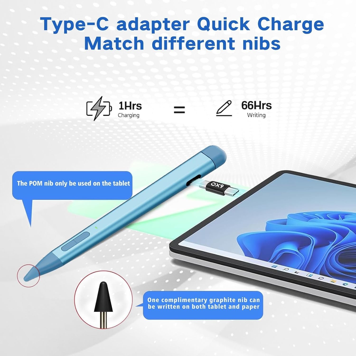 Slim Pen 2 for Microsoft Surface with 4096 Pressure, Eraser & Right-Click, Palm