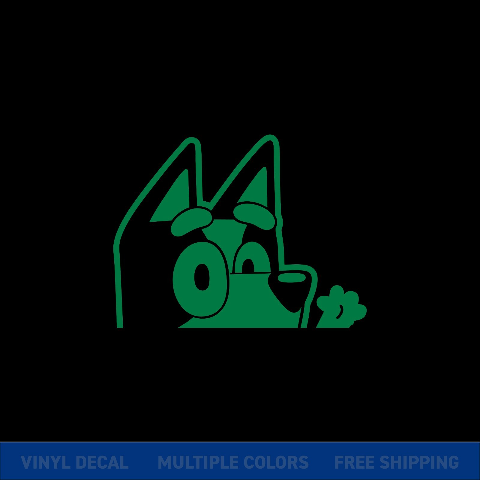 Bluey Peeker – Glossy Cut Vinyl Car Decal – Multiple Sizes & Color