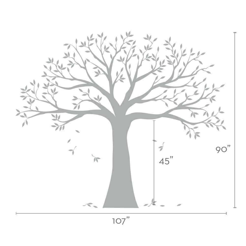 Family Tree Wall Decal – Tree Wall Decal for Picture Frames – Chestnut Brown