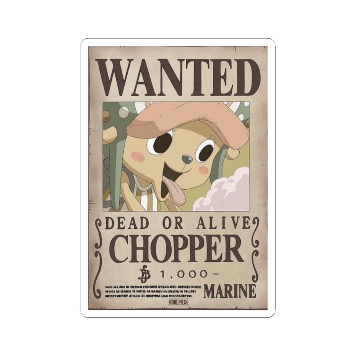 Autocollant Chopper – Avis de Recherche 🩺Chopper Sticker – Wanted Poster 🩺
