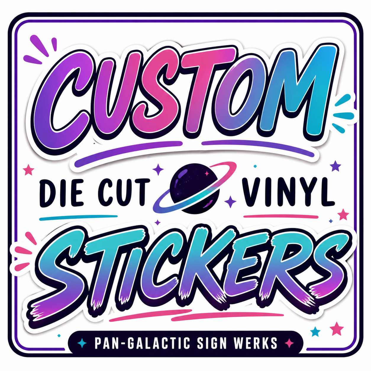 Custom Personalized Die Cut Vinyl Decal Sticker – Any Text & Name – Graphics