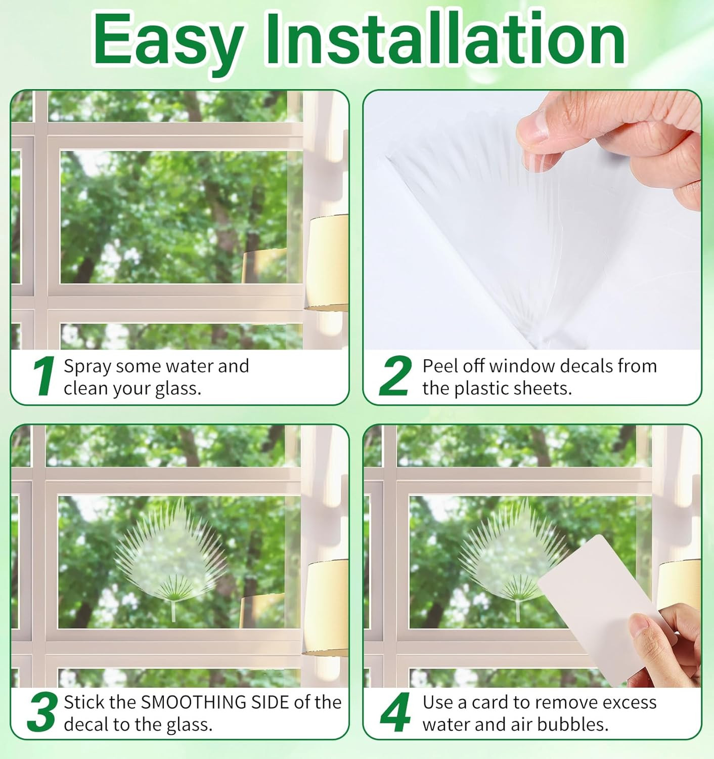 Window Alert Decals for Birds Strikes, 26 Pcs Leaf Window Decals to Prevent Bird