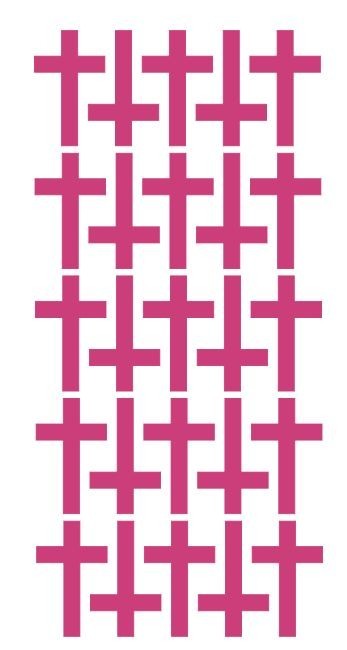 Cross Stickers Sticker Hot Pink 1.5 Inch DC30-041