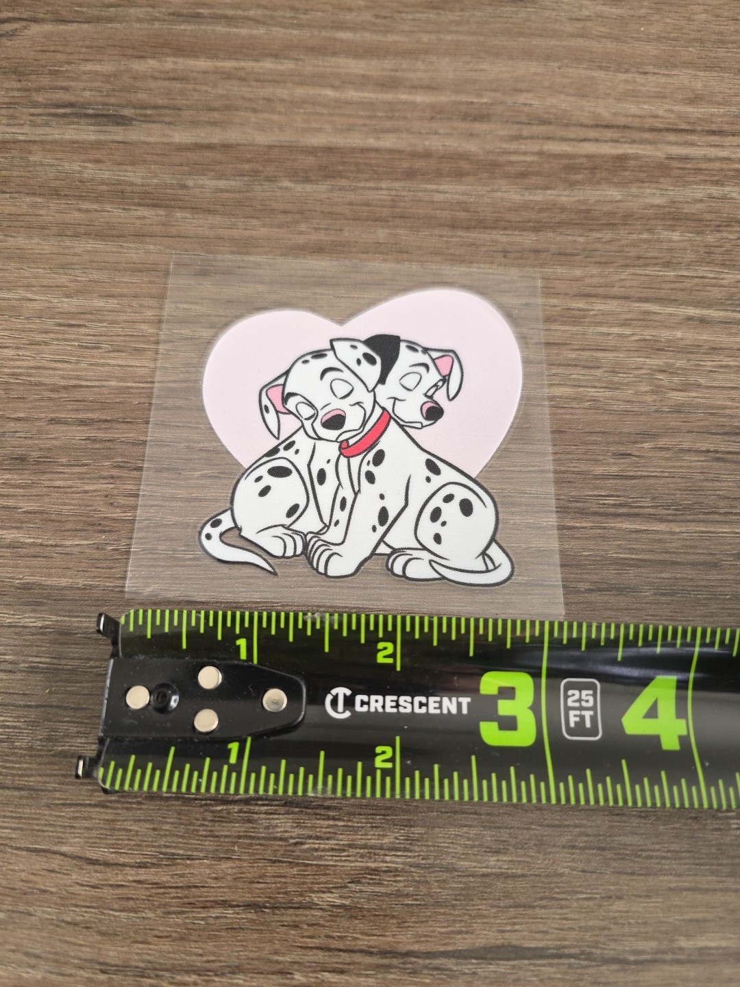 101 Dalmation Retro Cartoon Raised UV DTF Full Color 3in X 3in Puppy Love