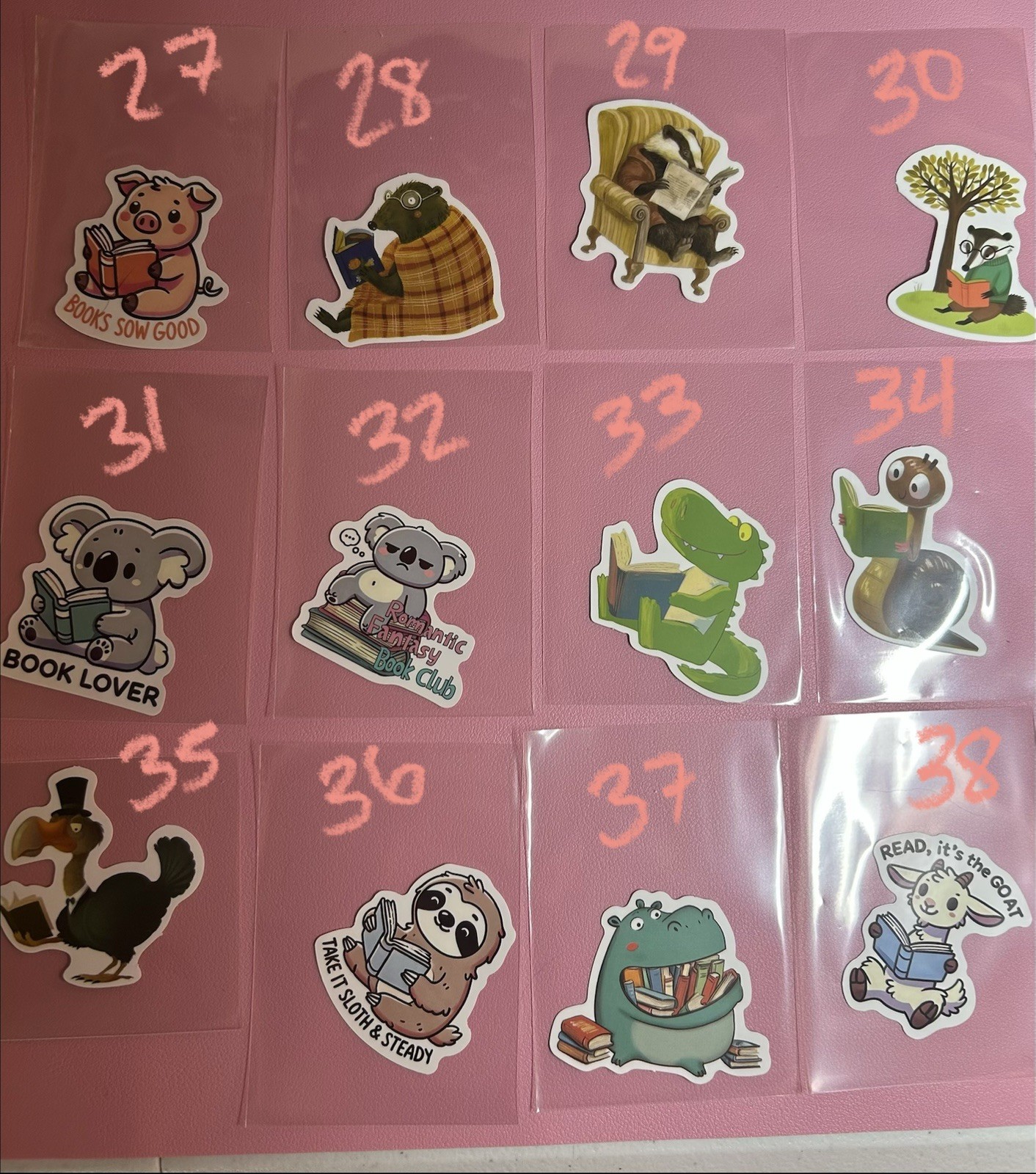 Animals Reading Books Stickers