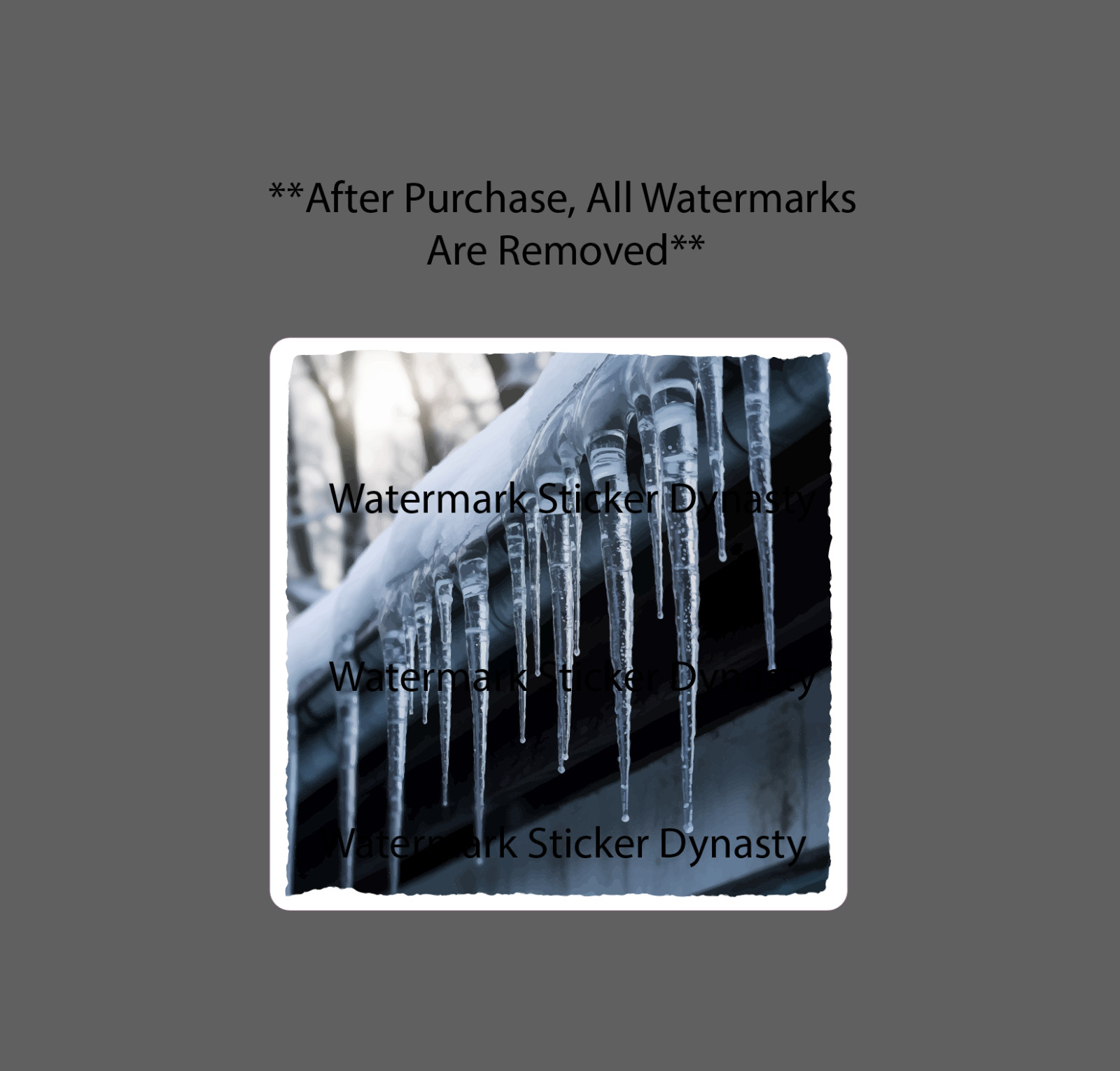 Icicles Sticker Waterproof Decal Ice Snow Winter Outdoor Nature Water Gift NEW