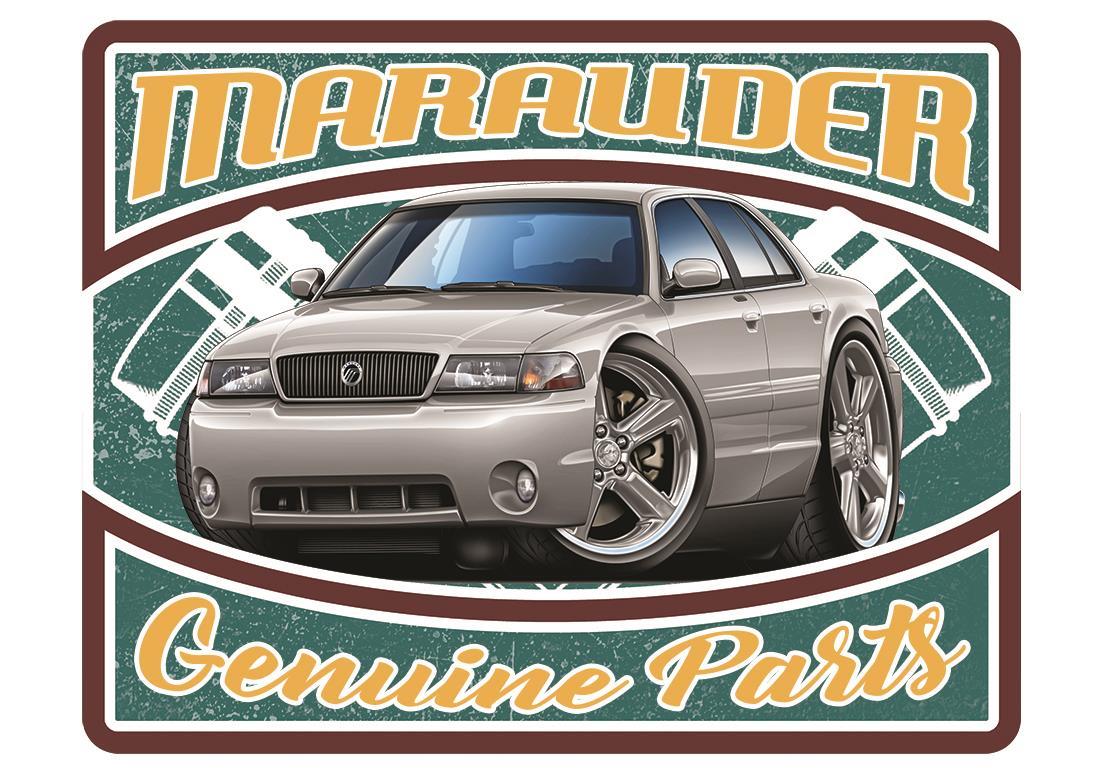 2003 2004 Mercury Marauder Car-toon GENUINE PARTS Wall Art Graphic Sticker