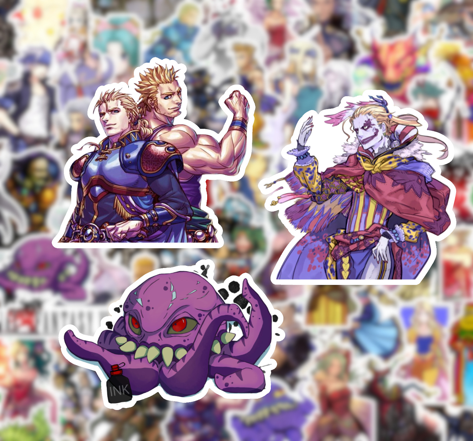 25/50 Final Fantasy VI Sticker Pack – Waterproof Vinyl – FF6 Kefka Locke
