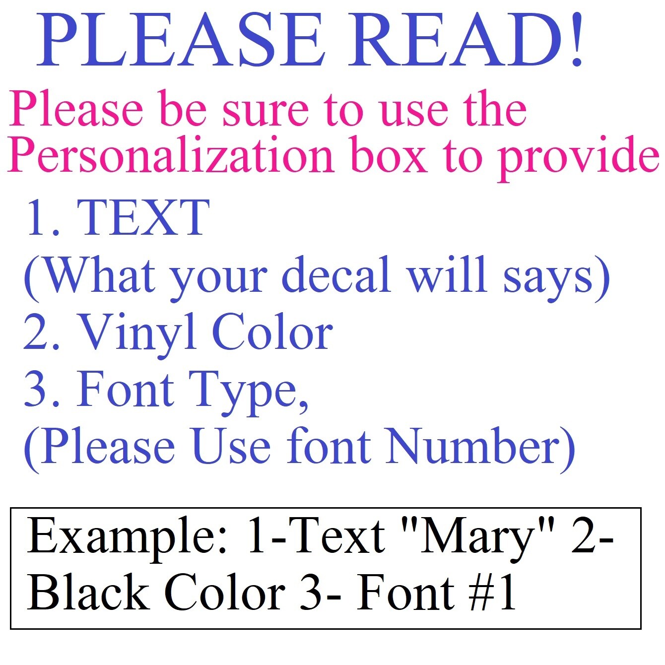 Custom Decal Sticker Vinyl Lettering Personalized Text, Window Wall Car Truck (2