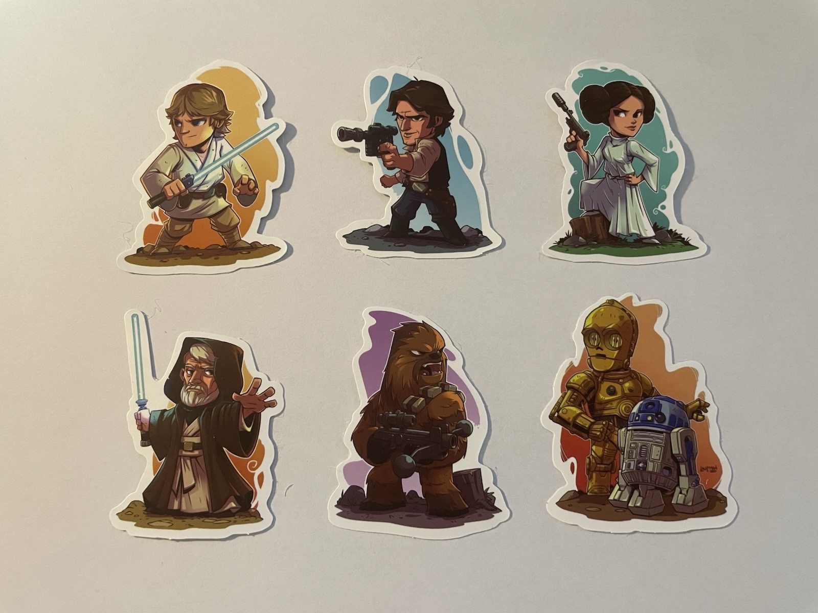 Star Wars Stickers – Original Trilogy (Set of 6 Stickers) – Penny To Show Size