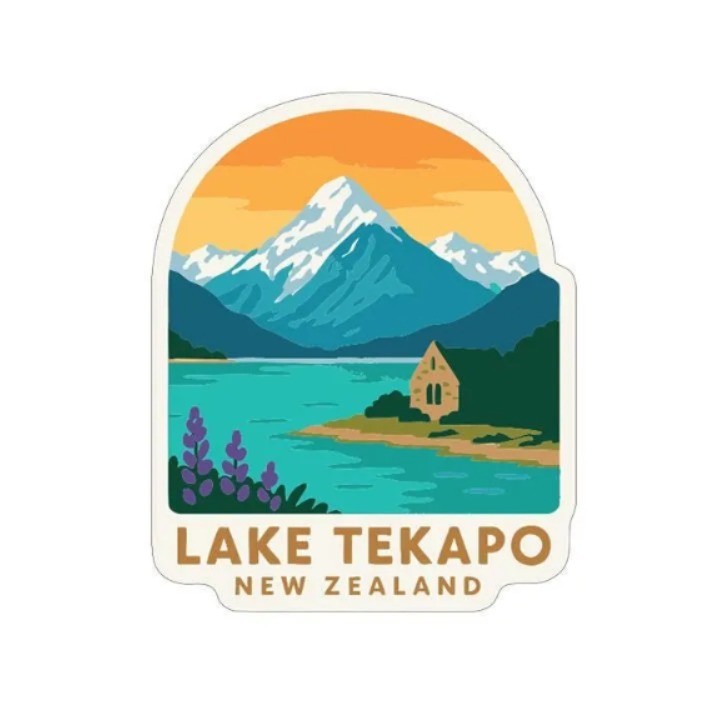 Lake Tekapo New Zealand Iron On Heat Transfer Vinyl HTV Die-Cut Symbolic