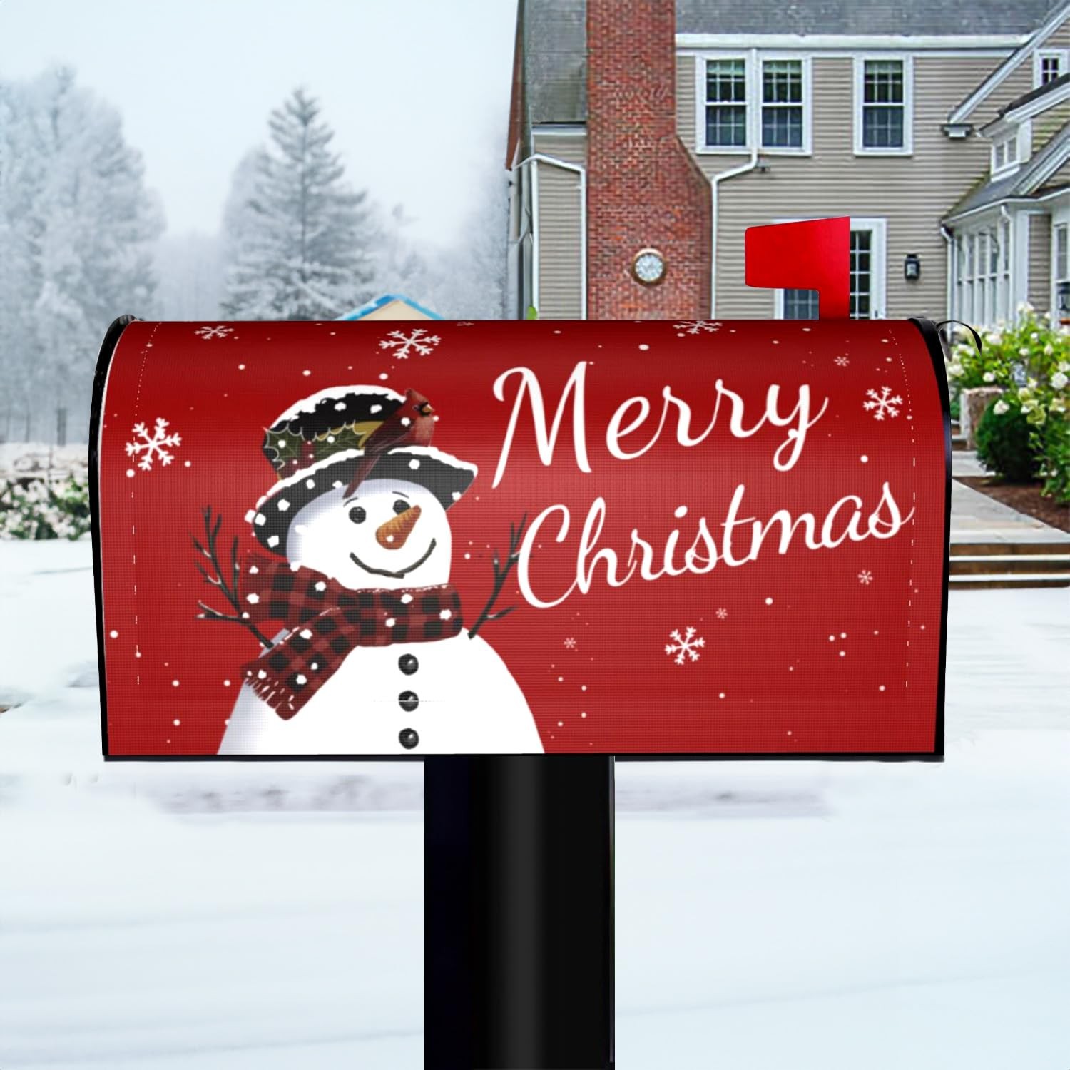 JYKCUL Winter Mailbox Covers Magnetic Standard Size 18 X 21 One Size, Red