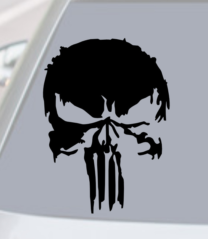 THE PUNISHER SKULL DISTRESSED VINYL DECAL STICKER CAR TRUCK REAR WINDOW BUMPER