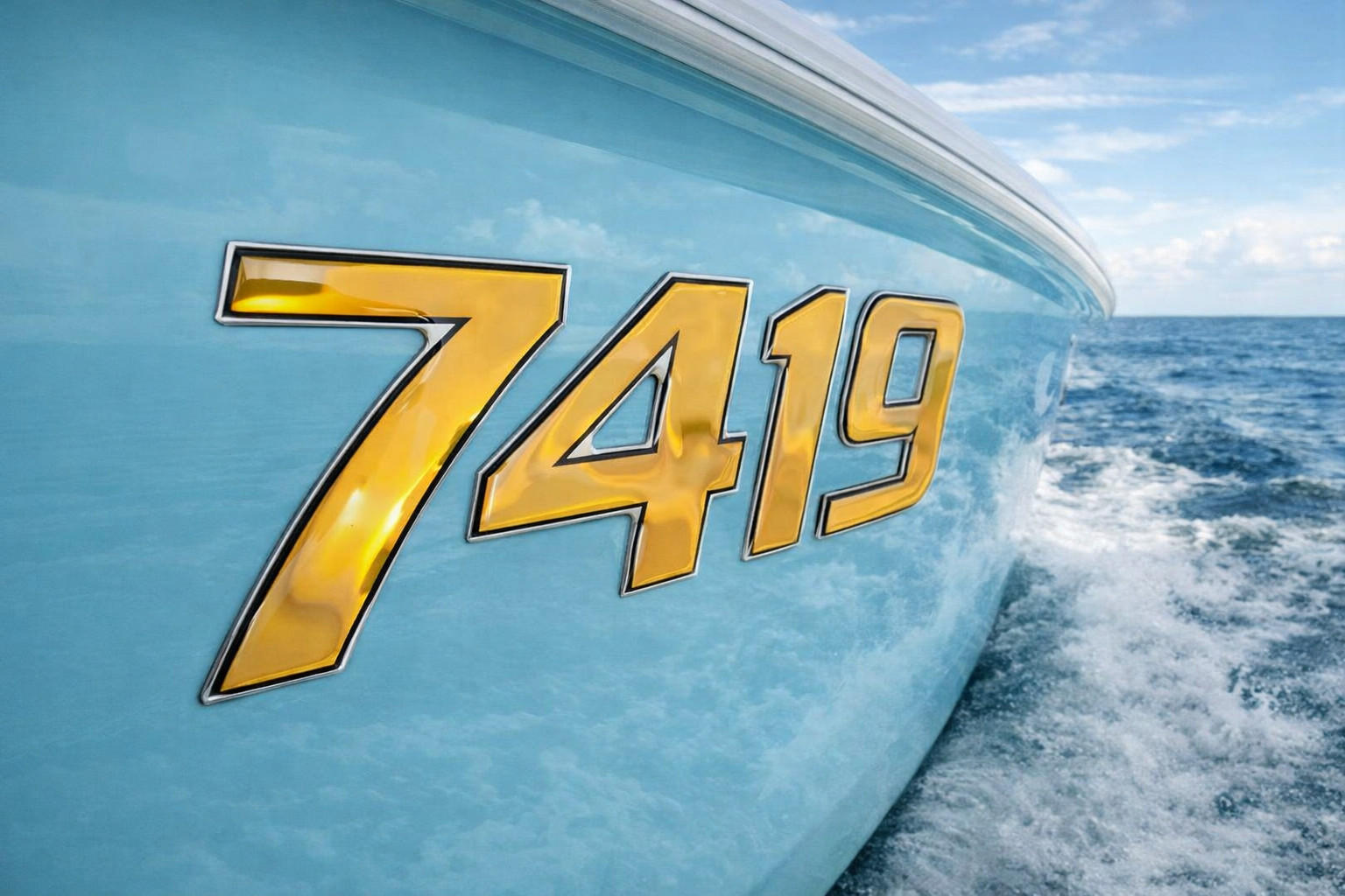 GOLD 3D RAISED BOAT REGISTRATION NUMBERS DOMED MARINE DECALS JET SKI