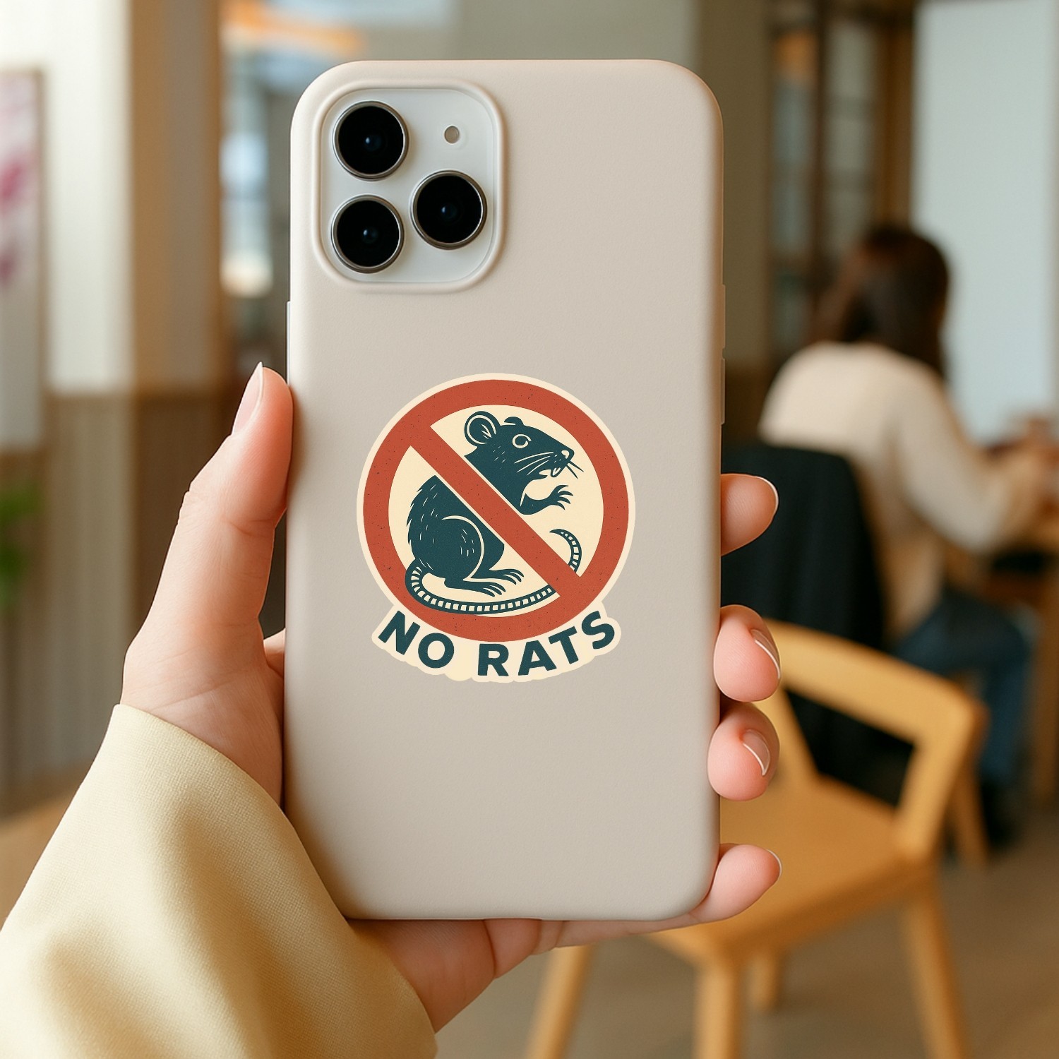 4PCS Funny Retro No Rats Sign Stickers Pest Control Vinyl Decal Gift