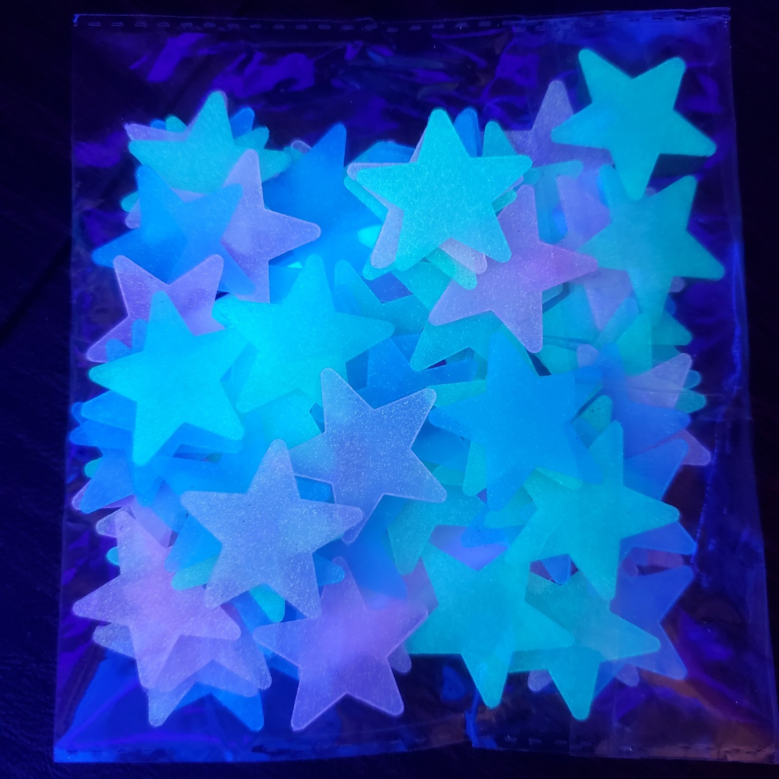 Glow in Dark Stars Blue Green Pink for Ceiling Walls Kids Room Decor 100 Ct. USA