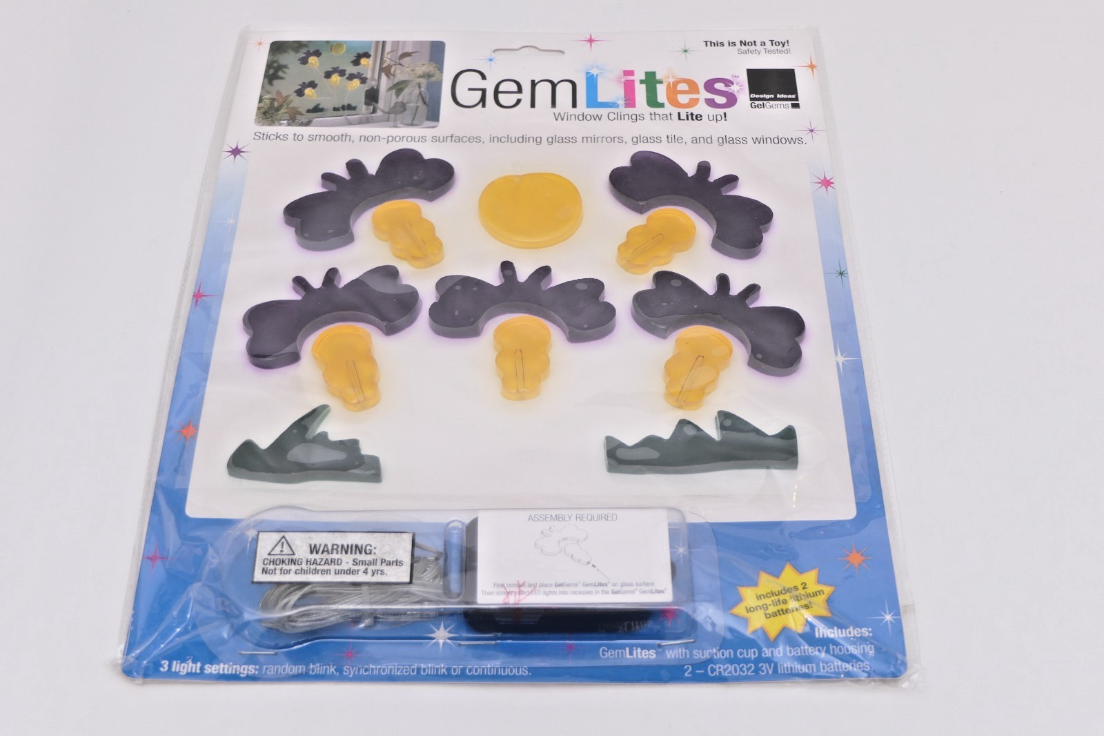 GelGems FireFlies GemLites: Window Clings that Lite up! Batteries Included
