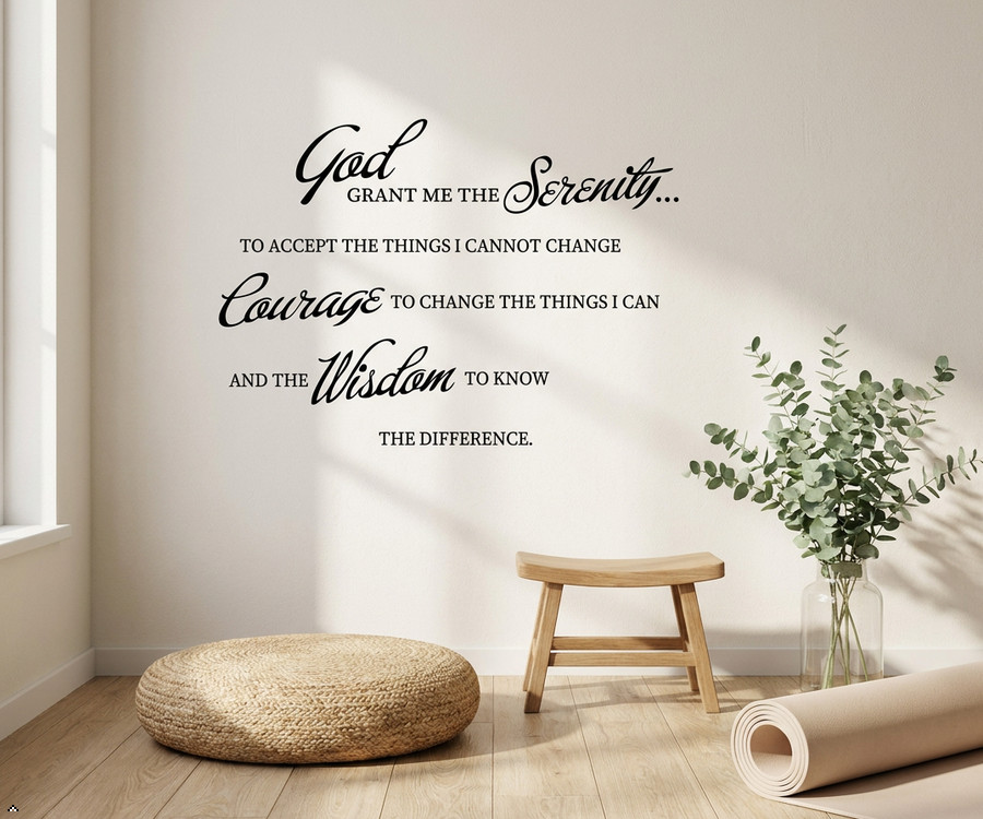 GOD Grant ME The Serenity Prayer Bible Art Quote Vinyl Wall Stickers Decal Décor