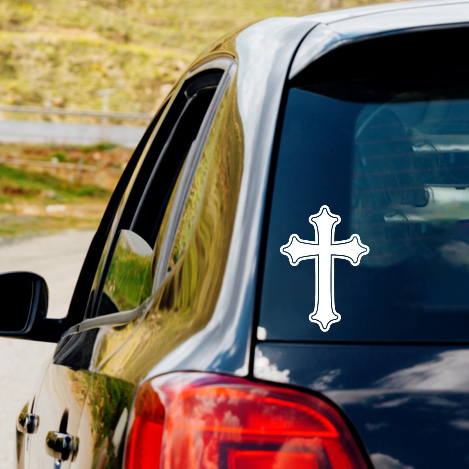 Cross Outline Vinyl Decal Sticker Car Truck Window Laptop Jesus Christ Christian