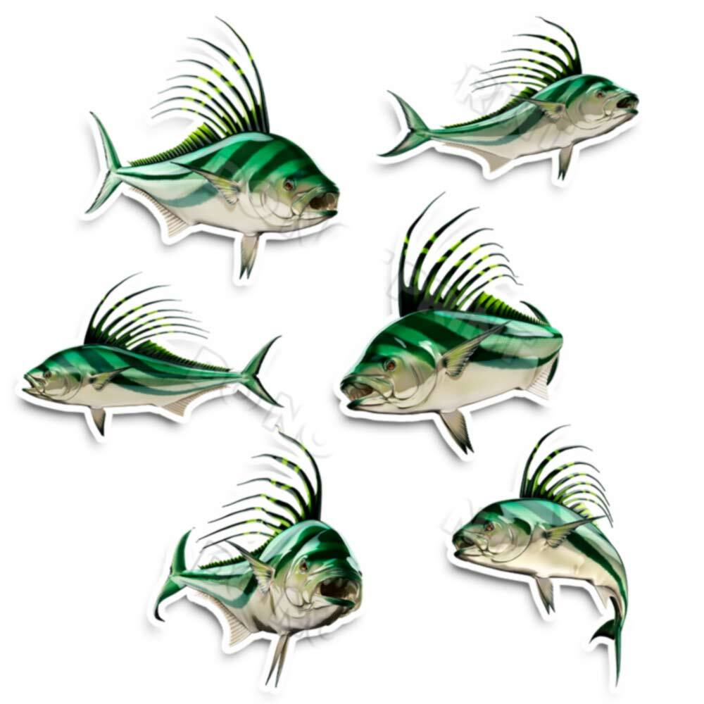 Roosterfis Decals Fish Stickers Vinyl Tackle Box Giant Sea Perch – Set of 2 #205
